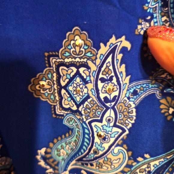 INC International Concepts Sand and sea paisley boho maxi skirt with studs. Nwt - Picture 6 of 7